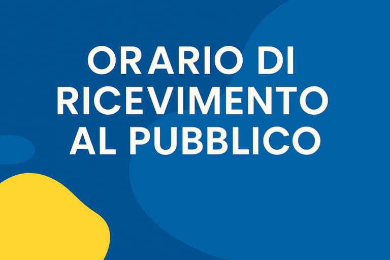 ORARIO DI RICEVIMENTO AL PUBBLICO E AL PERSONALE – A.S. 2026 2027.